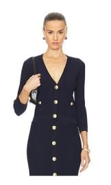 Lagence Irwin Pointle Cropped Cardi In Midnight at Revolve