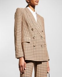 Lagence Jayda Houndstooth Double Breasted Blazer at Neiman Marcus