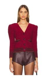 Lagence Jenni Waffle Stitch Cardi In Syrah Multi at Revolve