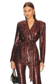 Lagence Jordana Wrap Belted Blazer In Bronze at Revolve