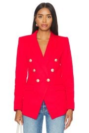 Lagence Kendi Long Blazer In High Risk Red at Revolve