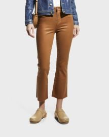 Lagence Kendra High Rise Coated Crop Flare Jeans at Neiman Marcus