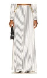 Lagence Kingston Wide Leg Pant In Vintage White Black Pinstripe at Revolve