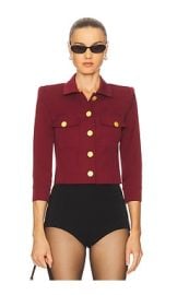 Lagence Kumi Cropped Fitted Jacket In Black Cherry at Revolve