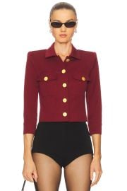 Lagence Kumi Cropped Fitted Jacket In Black Cherry at Revolve