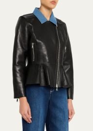 Lagence Lyric Leather Peplum Hem Biker Jacket at Bergdorf Goodman