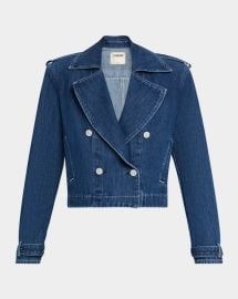 Lagence Maddox Cropped Denim Trench Coat at Neiman Marcus