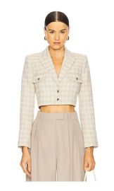 Lagence Maura Cropped Jacket In Ecru Gold at Revolve