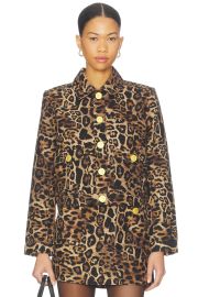 Lagence Nyx Crop Jacket In Brown Multi Patch Leopard at Revolve