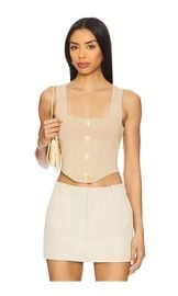 Lagence Saga Square Neck Top In Almond at Revolve