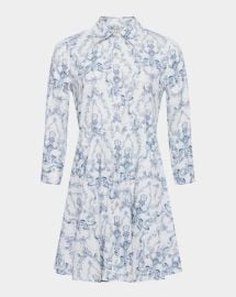 Lagence Scroll Toile Meadow Mini Shirtdress at Neiman Marcus