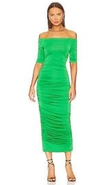 Lagence Sequoia Off Shoulder Dress In Grass Green at Revolve