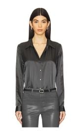 Lagence Tyler Long Sleeve Blouse In Dark Shadow at Revolve