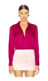 Lagence Tyler Long Sleeve Blouse In Ruby at Revolve