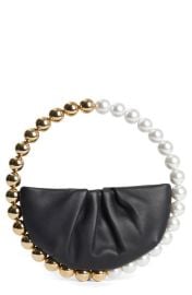 Lalingi Eternity Imitation Pearl Bead Top Handle Bag at Nordstrom