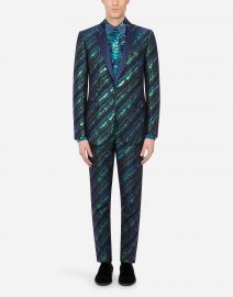 Lamé Jacquard Martini-Fit Tuxedo Suit by Dolce  Gabbana at Dolce & Gabbana