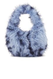 Lamarque Alix Faux Fur Bag In Blue Leopard at Revolve