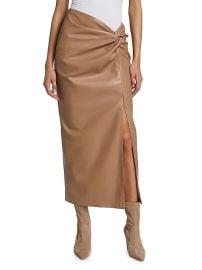 Lamarque Eileen Twisted Faux Leather Midi Skirt at Saks Fifth Avenue