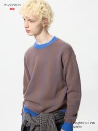 Lambswool Herringbone Sweater UNIQLO US at UNIQLO