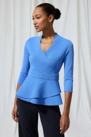 Lamont Top Cornflower Blue Sculpt Knit - Welcome to the Fold LTD at The Fold London