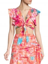 Lana Tie-Dye Wrap Top at Saks Off 5th