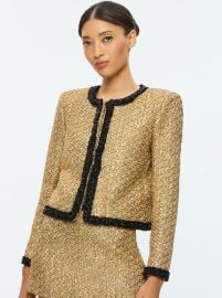 Landon Embellished Jacket In Gold Alice Olivia at Alice + Olivia