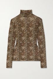 Laney leopard-print stretch-mesh turtleneck  at Net A Porter