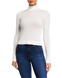 Lanie High-Neck Long-Sleeve Pullover Sweater at Neiman Marcus