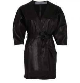 Lanika belted leather mini wrap dress by IRO at 24S