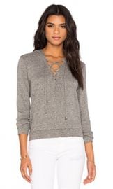 Lanston Lace Up Hoodie in Heather from Revolve com at Revolve