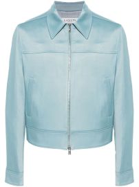 Lanvin Floral appliqu zip up shirt jacket at Farfetch