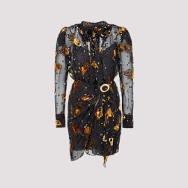 Lanvin Goldfish Embroidered Sheer Mini Wrap Dress ndash at Cettire