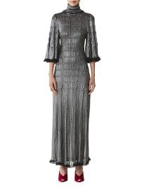Lanvin Midi Dress In Metallic Viscose at Saks Fifth Avenue