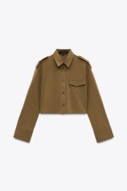 Lapel Collar Cropped Shirt at Zara