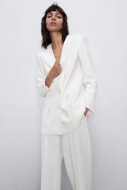 Lapelless Double Breasted Blazer at Zara