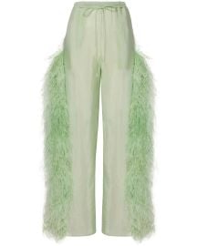 Lapointe Aloe Sheer Cinched Drawstring Feather Pant Stanley Korshak at Stanley Korshak