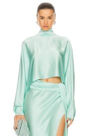 Lapointe Doubleface Satin Crop Caftan Top at FWRD