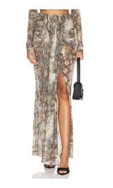 Lapointe Mesh Draped Skirt In Snake Print at Revolve