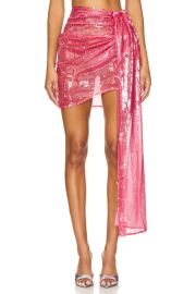 Lapointe Sequin Drape Mini Skirt In Lotus at Revolve