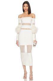 Lapointe Sheer Cotton Viscose Intarsia Dress at Revolve