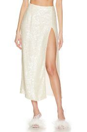 Lapointe Side Slit Sequin Midi Skirt at Revolve