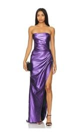 Laquan Smith Strapless Gown In Grape at Revolve
