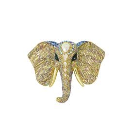 Large Crystal Elephant Head Brooch Butler amp Wilson at Butler and Wilson