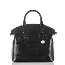 Large Duxbury Satchel  Large Black Leather Satchel  BRAHMIN at Brahmin