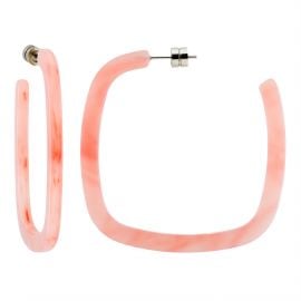 Large Square Hoops in Bright Pink by Machete at Machete