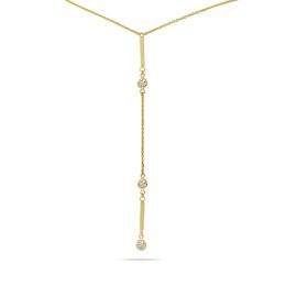 Lariat Bezel Necklace by Brevani at Brevani