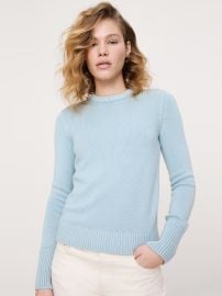 Larkspur Cotton-Silk Crew-Neck Sweater Banana Republic at Banana Republic
