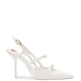 Larroud Brooks Pump in White Patent Leather at Larroudé