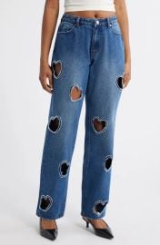 Laser Cut Heart Jeans at Nordstrom