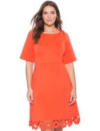 Laser Cut Hem Fit and Flare Dress at Eloquii